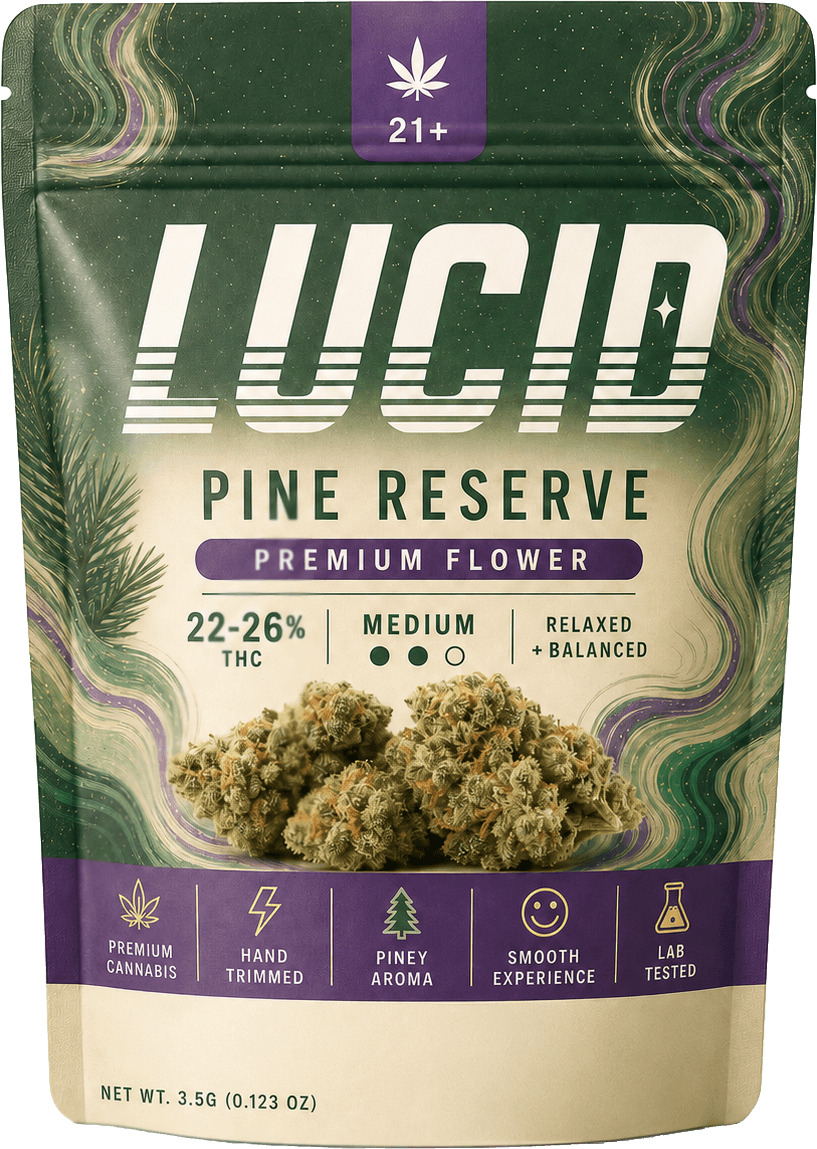 Lucid Pine Reserve product pouch