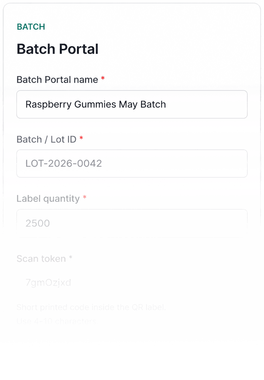 Dashboard: batch portal setup